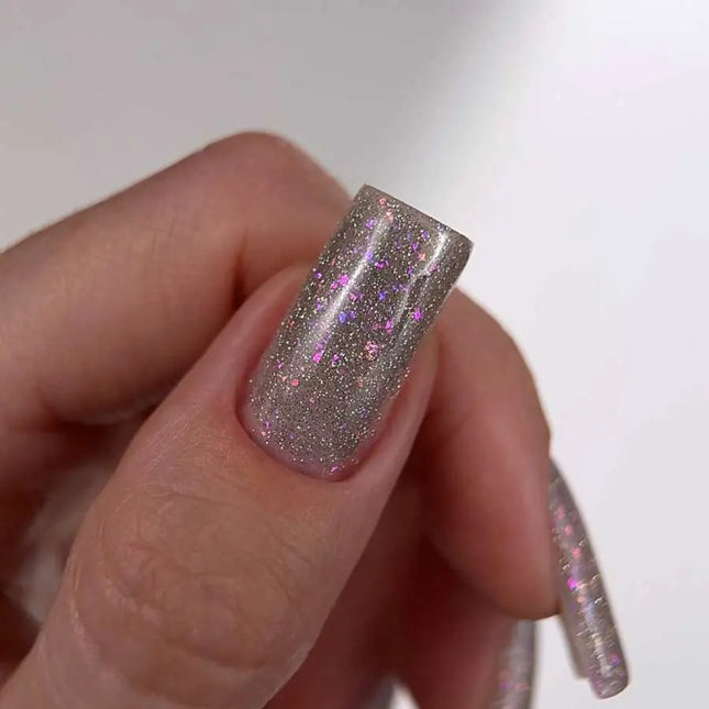 Luna Lurex Capa de base №10 Plata con papel holográfico 13ml