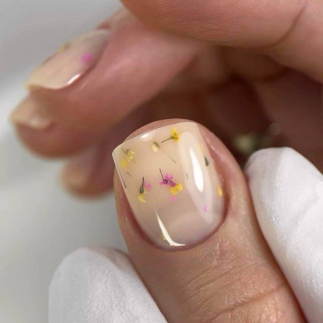 Saga Liquid Floral Gel №4 Peach with dried flowers 15ml