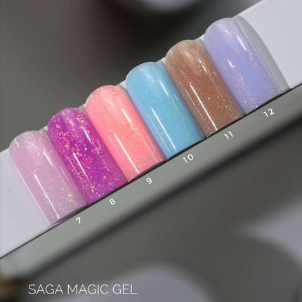 Saga Magic Gel №08 Dark magenta with holographic foil 15ml