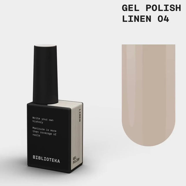 BIBLIOTEKA Esmalte en gel №004 Lino 10ml - Color beige cálido