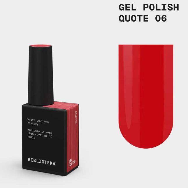 BIBLIOTEKA Gel Polish №006 Quote 10ml - Classic red color