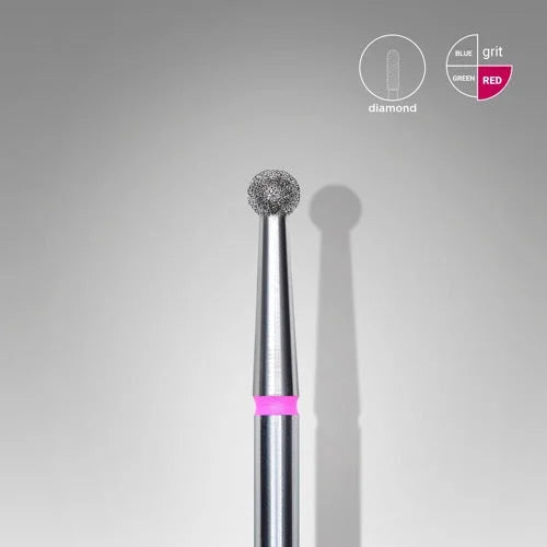 Diamond nail drill bit “Ball” 2.7 mm Red STALEKS - Diamond nail drill bits