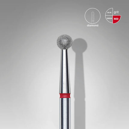 Diamond nail drill bit “Ball” 3.5 mm Red Staleks - Diamond nail drill bits