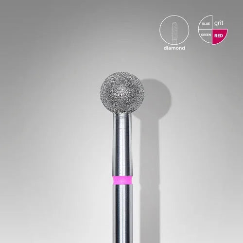 Diamond nail drill bit “Ball” 5.0 mm Red STALEKS - Diamond nail drill bits