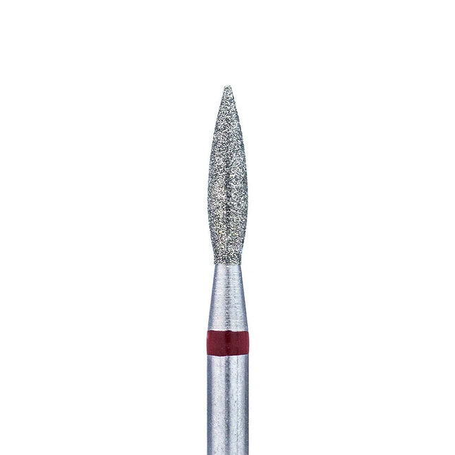 Diamond nail drill bit “Flame” Pointed 2.3*8.0 mm Red - Diamond nail drill bits