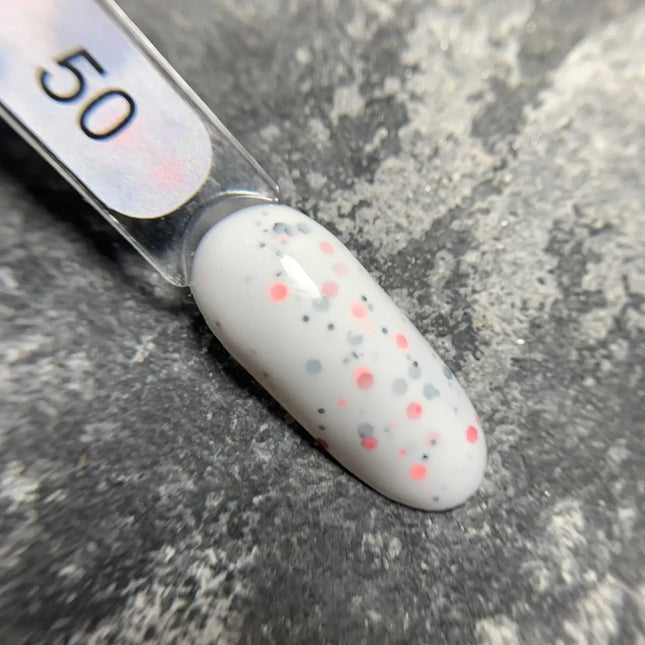 Edlen Cover Base Сandy №50 Milk with black and orange flakes 9ml