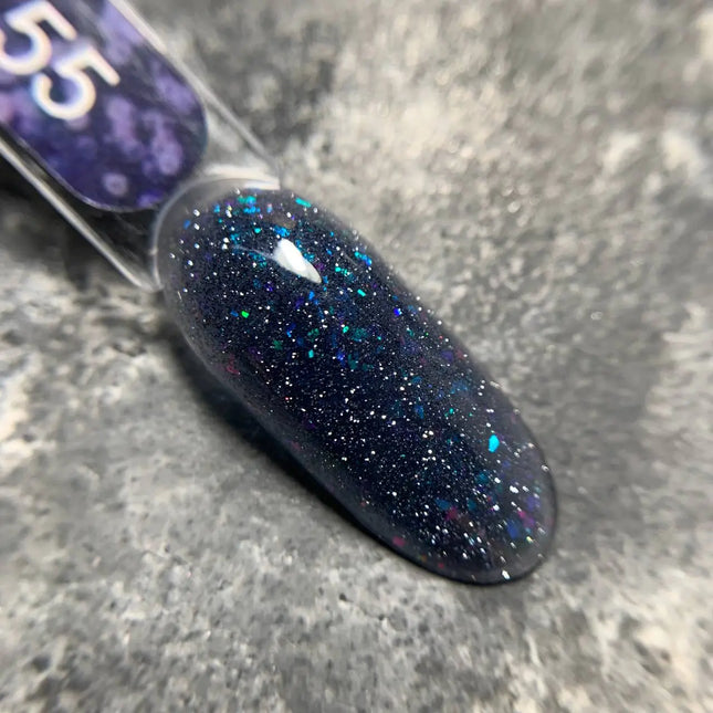 Edlen Cover Base Flash №55 Blueberry with holographic foil 9ml