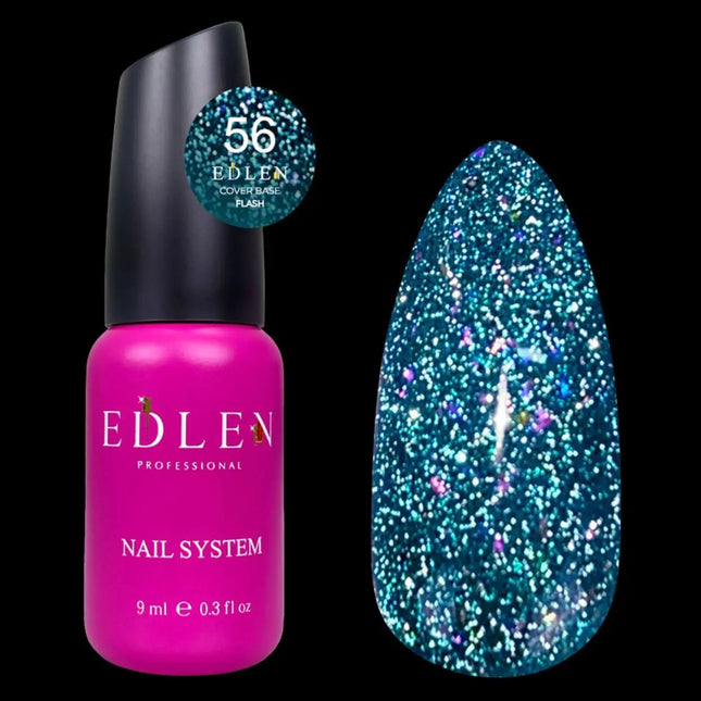 Edlen Cover Base Flash №56 Green with holographic foil 9ml