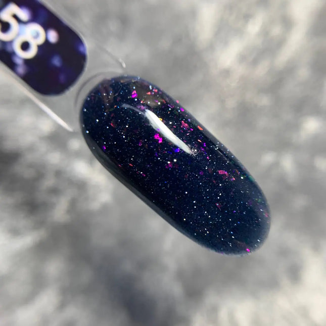 Edlen Cover Base Flash №58 Blackberry with holographic foil 9ml