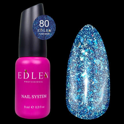 Capa de base Edlen Cover Base Flash nº 80 Zafiro con foil 9ml