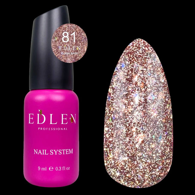 Edlen Cover Base Flash №81 Brown Stone with foil 9ml
