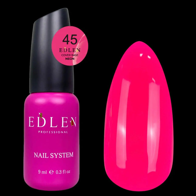 Edlen Cover Base Neon №45 Hot Pink 9ml