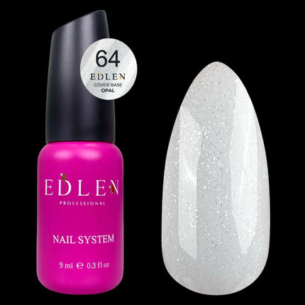 Capa de base Edlen Cover Opal №64 Cold Milk con brillo plateado 9ml