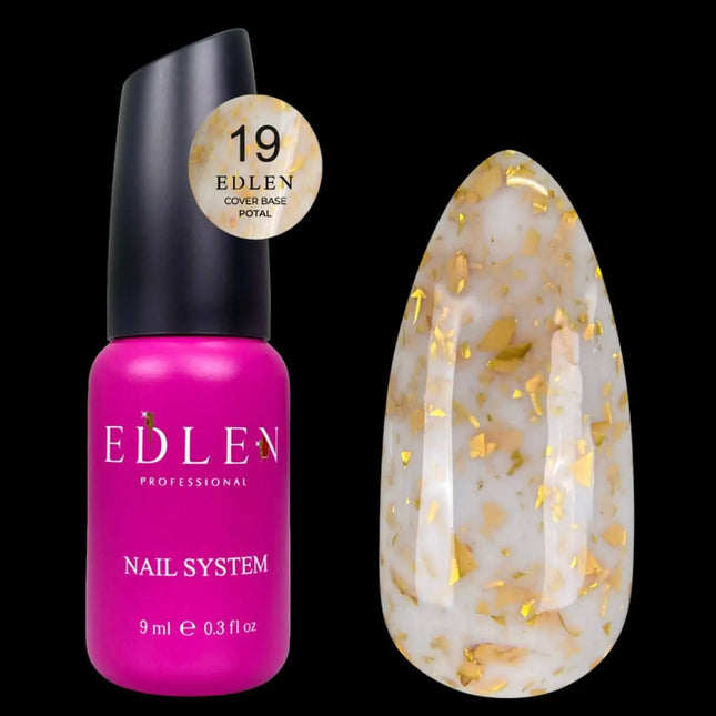 Edlen Cover Base Potal №19 Leche con pan de oro 9ml