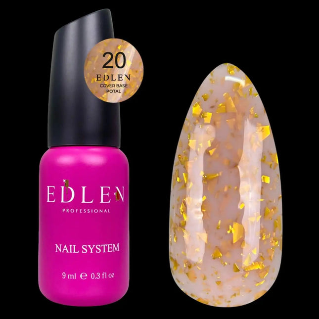 Edlen Cover Base Potal №20 Marrón Leche con foil dorado 9ml