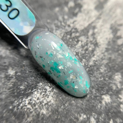 Edlen Cover Base Potal №30 Milk with aqua silver foil 9ml