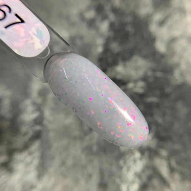 Edlen Cover Base Shimmer №67 Milky with purple pink foil 9ml