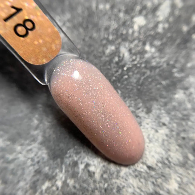 Capa de base Edlen Cover Holograma Nº18 Beige con brillo holográfico 9ml