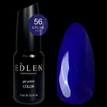 Edlen Gel Polish Color №56 Dark Blue with glitter 9ml