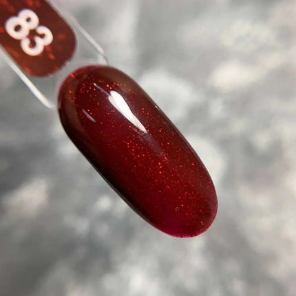 Esmalte semipermanente en gel Edlen, color n.º 83 rojo intenso con Shimmer, 9ml