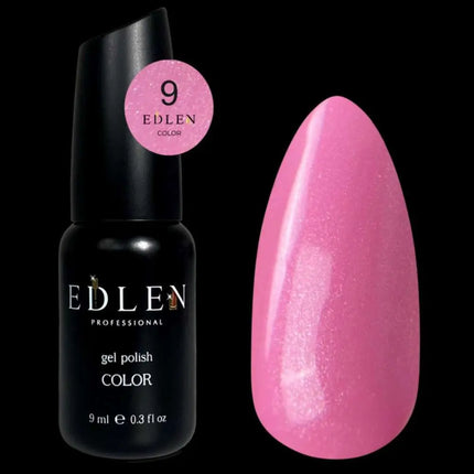 Esmalte de gel Edlen, color n.º 09 Rosa japonés con destellos plateados, 9ml