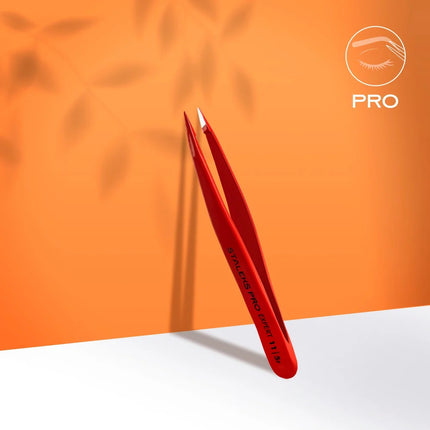 Eyebrow tweezers Staleks Pro Expert 11 Type 5r (point) red TE-11/5r - Eyebrow tweezers