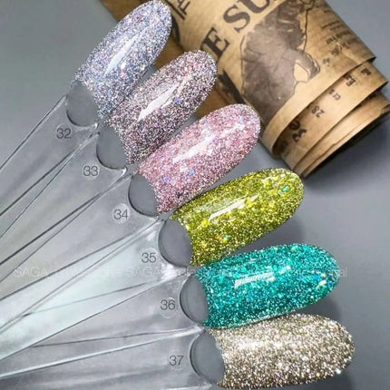 Saga Fiery Gel Polish №36 Emerald with foil 9ml