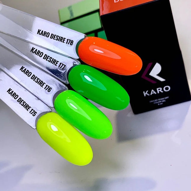 Gel Polish Desire 175 Electric Lime 8ml KARO - Gel Nail Polish