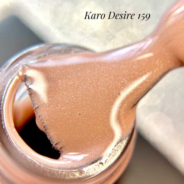 Esmalte en gel Desire №159 beige oscuro con brillo 8ml KARO