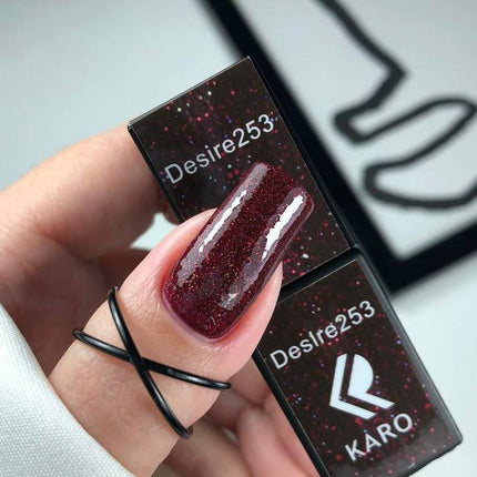 Gel Polish Desire №253 maroon with shimmer 8ml KARO
