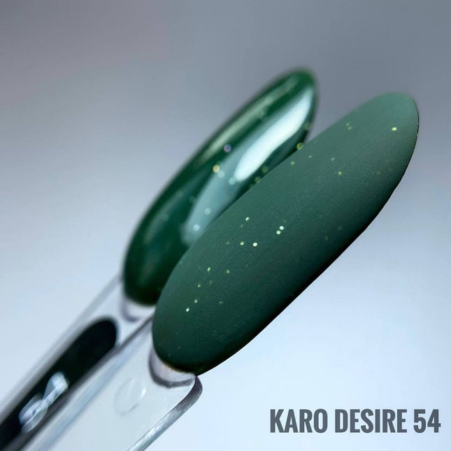 Gel Polish Desire №54 bottle green with glitter 8ml KARO