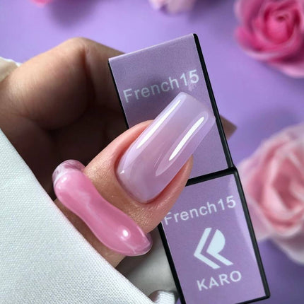 Esmalte en gel French 15 lavanda claro translúcido 8ml KARO