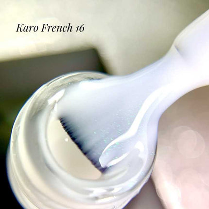 Esmalte de gel French 16 Milky con brillo 8ml KARO