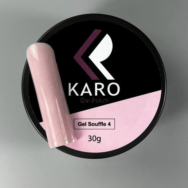 Karo Souffle Gel №4 Rosa polvoriento con brillo 30ml