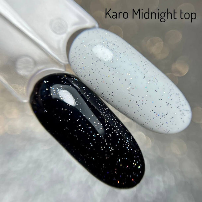 Top Coat Midnight with glitter 10ml Karo