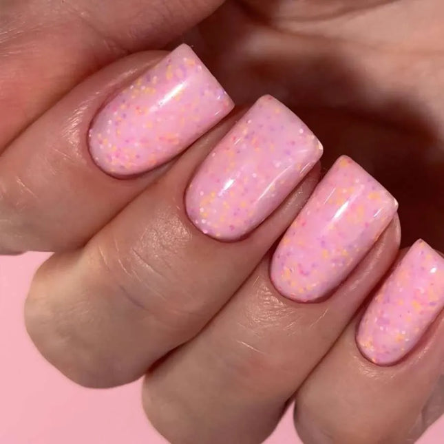 Luna Tutti Frutti Capa de base №11 Rosa con escamas decorativas coloridas 13ml