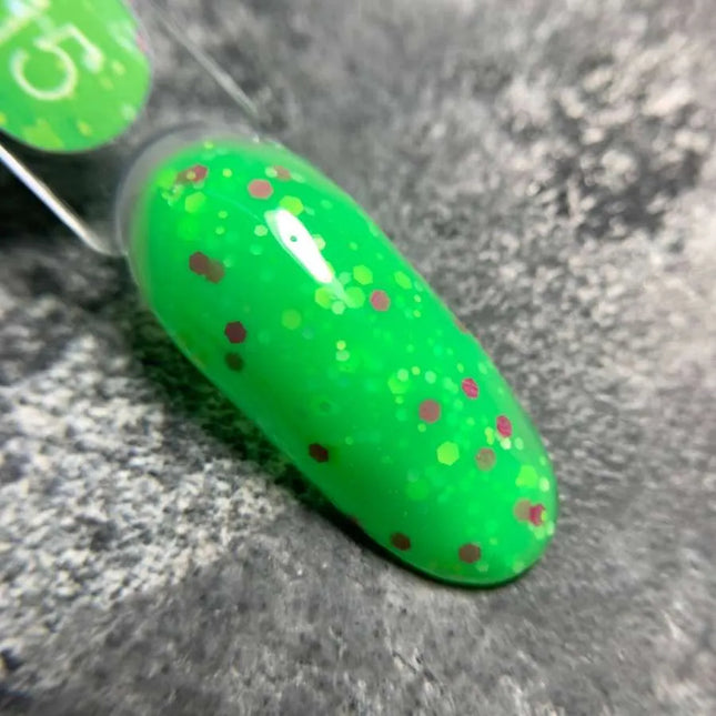 Luna Tutti Frutti Capa de base №15 Verde Tóxico con escamas decorativas 13ml