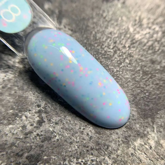 Luna Tutti Frutti Capa de base №18 Azul claro con escamas multicolores 13ml