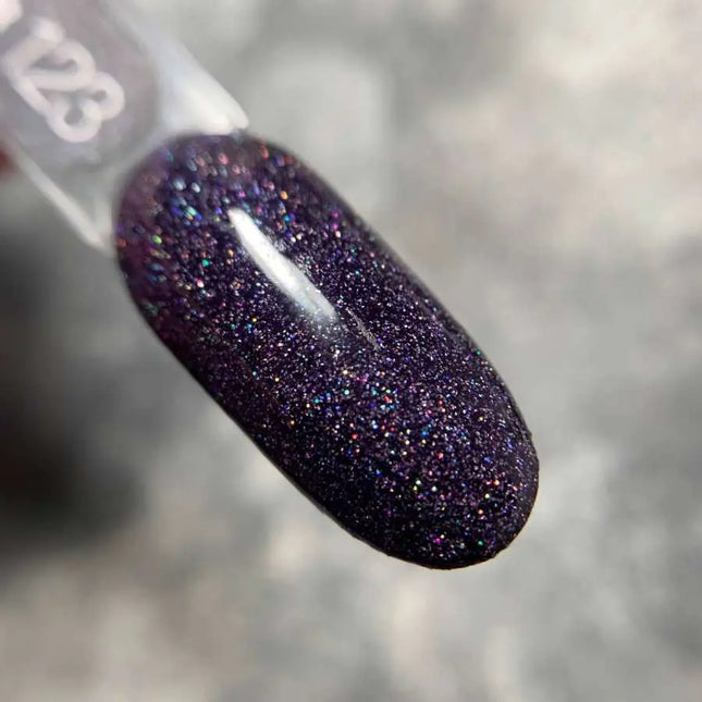 Esmalte en gel Luna №123 Beep Purple con papel holográfico 13ml