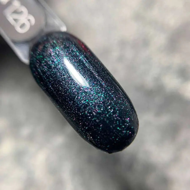 Esmalte en gel Luna Nº126 Negro Azul con brillo camaleón 13ml