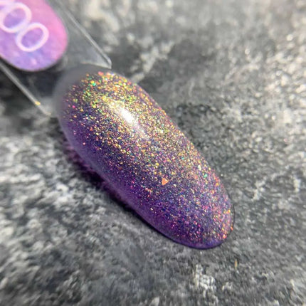 Luna Gel Polish №200 Color Light Purple with fine holographic foil 8ml