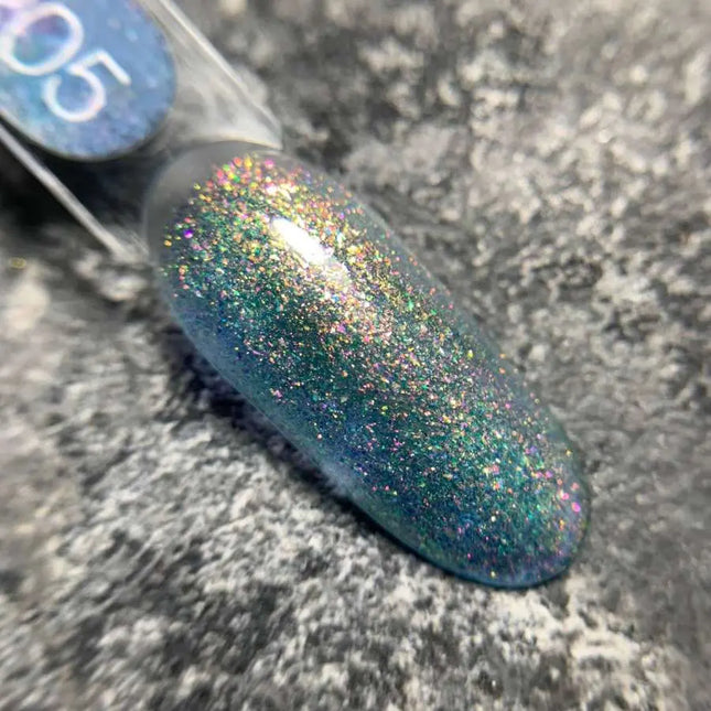 Esmalte en gel Luna Nº205 Color Azul Claro con fina lámina holográfica 13ml