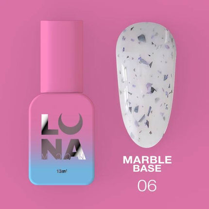 Luna Marble Base №06 Milk with black and purple foil 13ml