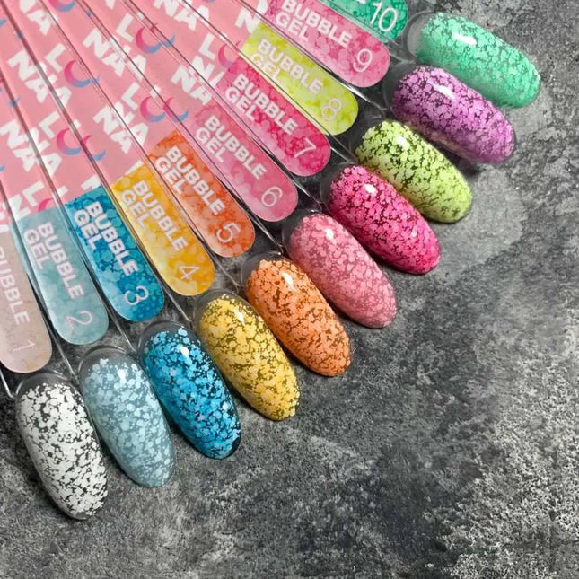 Luna Bubble Gel №01 clear with white glitter 5ml
