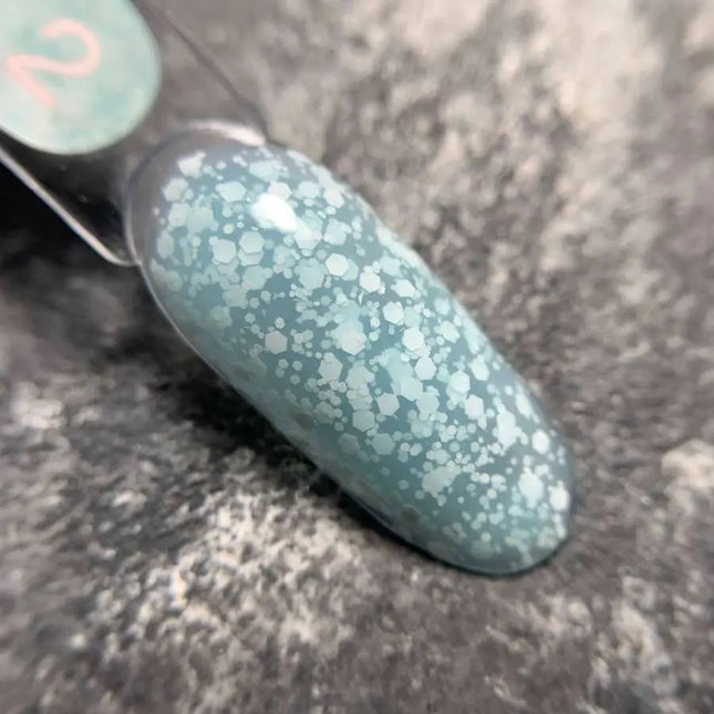 Luna Bubble Gel №02 light blue with white glitter 5ml