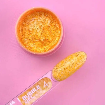 Gel de burbujas Luna Nº04 naranja claro con brillo blanco 5ml