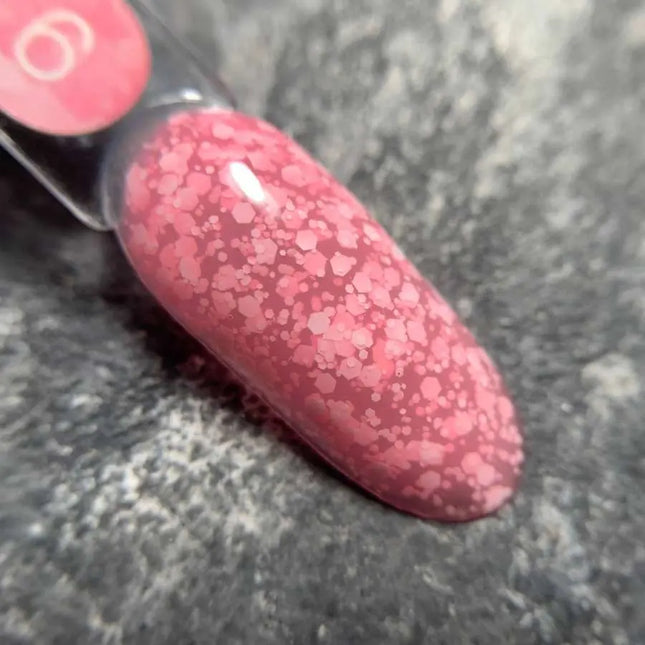 Luna Bubble Gel №06 pink with white glitter 5ml