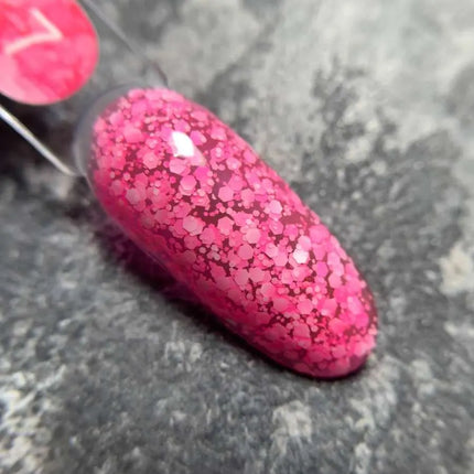 Gel Luna Bubble №07 rosa intenso con brillo blanco 5ml