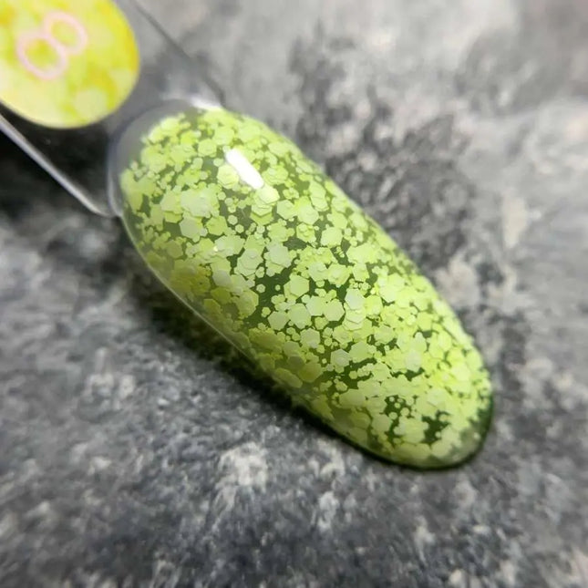 Luna Bubble Gel №08 yellow with white glitter 5ml