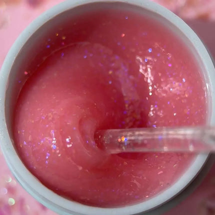 Luna Diamond Gel №11 Coral Pink with holographic foil 15ml